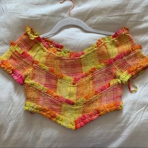 Rococo Sand smocked cropped top